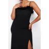 Fashion Fit Wedding Nikah Finike Woven Strapless Sleeveless Arm Shift Maxi Length Plus Size Dress