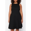 Fashion Slim Casual Daily Interlock Knit Halter Neck Sleeveless Sleeve Skater Mini Length Plus Size Dress