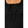 Fashion Fit Stylish Evening Dress Finike Woven Heart Neck Short Sleeve A-Line Mini Length Plus Size Dress