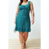 Fashion Fit Casual Daily Camisole Knitted Square Neck Strap Sleeve A-Line Mini Length Plus Size Dress