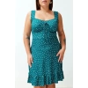Fashion Fit Casual Daily Camisole Knitted Square Neck Strap Sleeve A-Line Mini Length Plus Size Dress