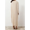 Fashion Regular Casual Daily Jersey Woven Crew Neck Long Sleeve A-Line Maxi Length Hijab Dress