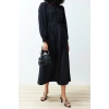 Fashion Regular Casual Daily Lace Woven Stand Collar Long Sleeve Skater Long Length Hijab Dress