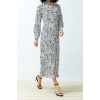 Fashion Shirt Dress Casual Chally Woven Shirt Collar Long Sleeve Shirt Dress Long Length Hijab Dress