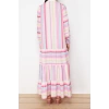 Moda Regular Linen Look Woven Judge Collar Long Sleeve Skirt Ruffle Maxi Length Hijab Dress