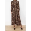 Fashion Regular Casual Daily Crinkle Woven Crew Neck Long Sleeve Skater Maxi Length Hijab Dress