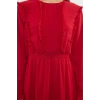 Fashion Casual Day Night Chiffon Woven Crew Neck Long Sleeve A-Line Maxi Length Hijab Dress