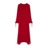 Fashion Casual Day Night Chiffon Woven Crew Neck Long Sleeve A-Line Maxi Length Hijab Dress