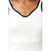 Fashion Slim Beach Casual Textured Knitted V Neck Strappy Sleeve Shift Mini Length Dress