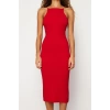Fashion Slim Business Ribana Camisole Knitted Halter Neck Sleeveless Sleeve Bodycone Midi Length Dress