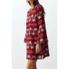Fashion Regular Beach Daily Voile Knitted V Neck Long Sleeve Basic Mini Length Dress