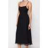 Fashion Fit Graduation Prom Chiffon Woven Square Neck Strap Sleeve Skater Midi Length Dress