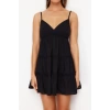 Moda Fit Mezuniyet Balo Payet Örme Straplez Kolsuz Kol Bodycone Mini Boy Elbise
