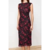 Fashion Fit Beach Casual Mesh Knitted Square Neck Sleeveless Sleeve Bodycone Maxi Length Dress