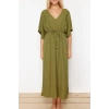Fashion Wrap Graduation Prom Finike Woven Heart Neck Strap Sleeve Wrap Mini Length Dress