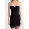 Fashion Fit Graduation Prom Finike Woven Strapless Short Sleeve Bodycone Short Length Dress