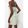 Fashion Fit Graduation Prom Sandy Knitted Sweetheart Neck Sleeveless Sleeve Skater Mini Length Dress