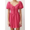 Fashion Casual Graduation Prom Crepe Woven Sweetheart Neck Short Sleeve Skater Mini Length Dress