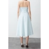 Fashion Fit Graduation Prom Jacquard Woven Strapless Sleeveless Skater Midi Length Dress