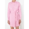Fashion Regular Casual Daily Crinkle Woven Shirt Collar Long Sleeve Shirt Dress Mini Length Dress