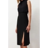 Fashion Regular Day Night Finike Woven Cowl Collar Sleeveless Sleeve A-Line Midi Length Dress