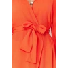 Moda Dokuma Rahat Kalıp Uzun V Yaka Standart Kol Crinkle Basic Düz Desen Kimono Kaftan