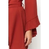 Moda Dokuma Rahat Kalıp Uzun V Yaka Standart Kol Crinkle Basic Düz Desen Kimono Kaftan