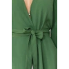 Moda Dokuma Rahat Kalıp Uzun V Yaka Standart Kol Crinkle Basic Düz Desen Kimono Kaftan