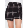 Fashion Slim Fit Plaid Pattern Stylish Night Mini Length Checkered Tweed Fabric Double Breasted Mini Length Woven Skirt