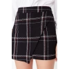 Fashion Slim Fit Plaid Pattern Stylish Night Mini Length Checkered Tweed Fabric Double Breasted Mini Length Woven Skirt
