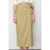 Fashion Regular Plain Pattern Daily Maxi Length Tied Viscose Woven Skirt