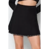 Fashion Regular Plain Pattern Daily Mini Length Mini Cotton Knitted Skirt