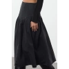 Fashion Regular Plain Pattern Casual Midi Denim Skirt