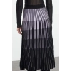 Fashion Regular Color Block Pattern Casual Midi Length Color Block Knit Skirt