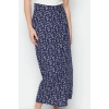 Fashion Regular Retro Pattern Casual Midi Length Viscose Fabric Midi Length Woven Skirt