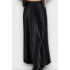 Fashion Regular Plain Pattern Daily Maxi Length Pleated Maxi Flexible Knitted Skirt