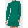 Fashion Style Regular Stand Collar Mini Length A Cut Skirt Gathered Woven Dress