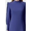 Fashion Style Regular Stand Collar Mini Length A Cut Skirt Gathered Woven Dress