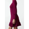 Fashion Style Regular Stand Collar Mini Length A Cut Skirt Gathered Woven Dress