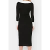 Moda Slim Casual Günlük Fitilli Triko Polo Yaka Uzun Kol Bodycone Midi Boy Elbise
