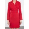 Fashion Style Regular Jacket Collar Mini Length Woven Dress