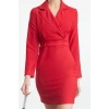 Fashion Style Regular Jacket Collar Mini Length Woven Dress