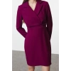 Fashion Style Regular Jacket Collar Mini Length Woven Dress