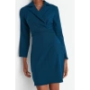 Fashion Style Regular Jacket Collar Mini Length Woven Dress
