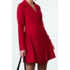 Fashion Style Regular Jacket Collar Mini Length Pleated Woven Jacket Dress
