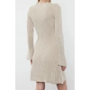 Moda Stil Regular Bisiklet Yaka Mini Boy Triko A-Line Formda Elbise