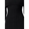 Moda Stil Regular Carmen Yaka Midi Boy Triko Basic Elbise