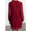 Moda Stil Regular Dik Yaka Mini Boy Belden Açılan Dokuma Kışlık Elbise