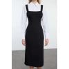 Fashion Style Regular Shirt Collar Mini Length Shirt Detailed Fitted Body-Sit Woven Dress
