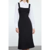 Fashion Style Regular Shirt Collar Mini Length Shirt Detailed Fitted Body-Sit Woven Dress